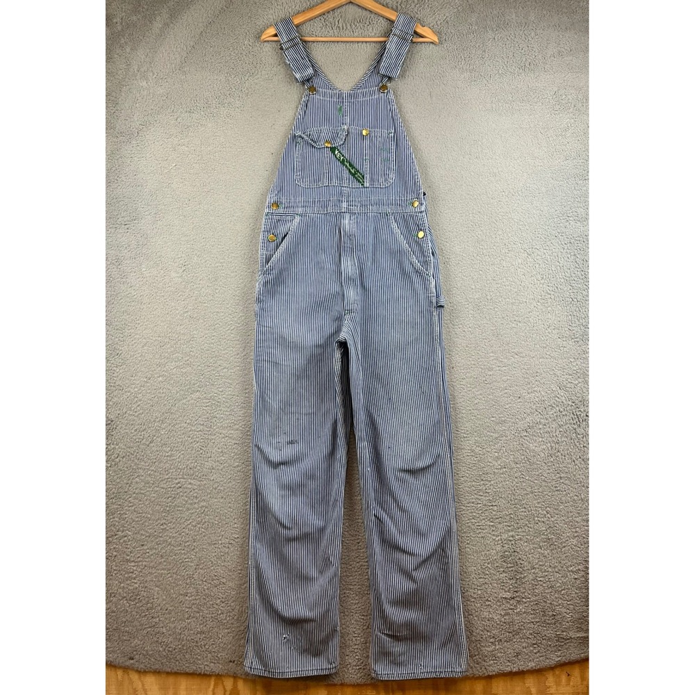 Vintage Key Imperial Hickory Stripe Overalls Mens 30x32 Made in USA Workwear